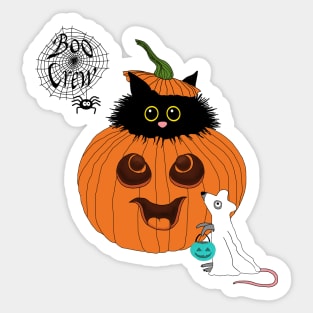 Boo Crew. Cute Halloween Design. Sticker